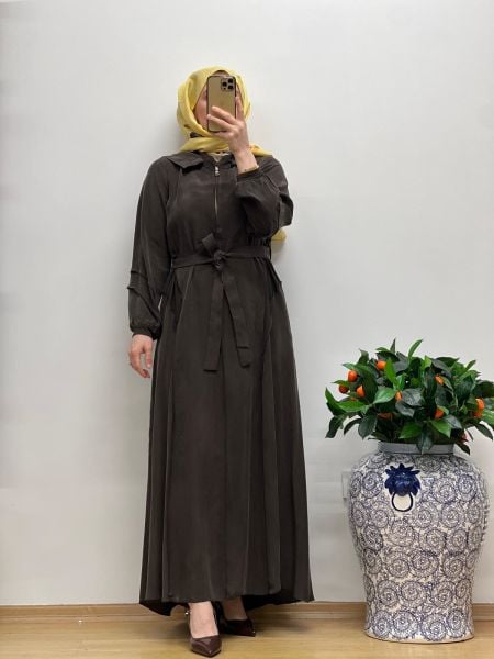 MissWhence Cupro Kapüşonlu Elbise 37811