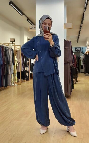 Zems Lacivert Taş Detaylı Takım 25Y-2T006